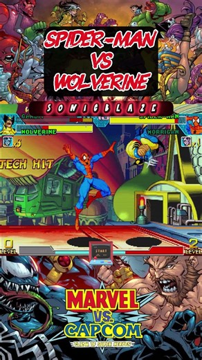 SPIDER-MAN destroys WOLVERINE in Marvel vs Capcom 🕷️🐺