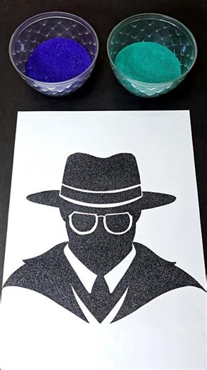 Secret Agent ASMR Sand Art 🎨#trending #asmrsounds #secretagent #sandart #cartoon #relaxing #shorts