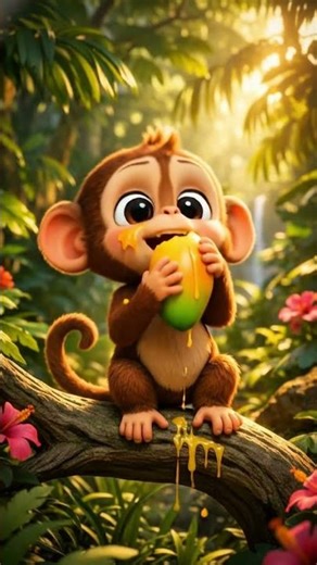 The Mango WiFi Tree 😂 | Funny Monkey & Dog Story #shorts #animation #cartoon