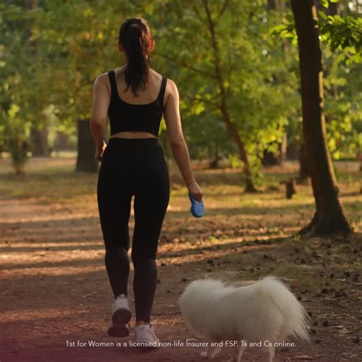 Walking your dog isn’t just a stroll; it’s therapy, fitness, and bonding time all in one. Which benefit do you love most for your pup? A) Reduced stress B) Weight control C) Better mood D) Stronger heart #MyPetComes1st #Choose1stForWomen #1stForWomenPetInsurance | 1st for Women Insurance
