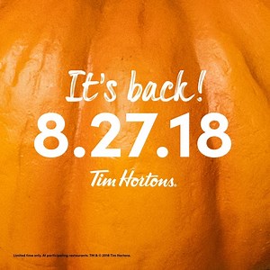 Summer may be over but Pumpkin Spice is back! Find your favorites at Tim Hortons®. | Tim Hortons Cafe and Bake Shop
