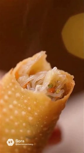 First Bite Crunch ASMR | Crispy Spring Roll & Sauce #food