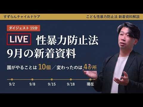 【LIVE】こども性暴力防止法 解説【第0回】｜2026年9月更新ダイジェスト～9月に国から出た資料、保育所に関係するのはここ～