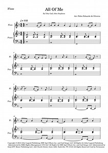 All Of Me by John Legend - Flute, Piano - Digital Sheet Music | Sheet Music Plus