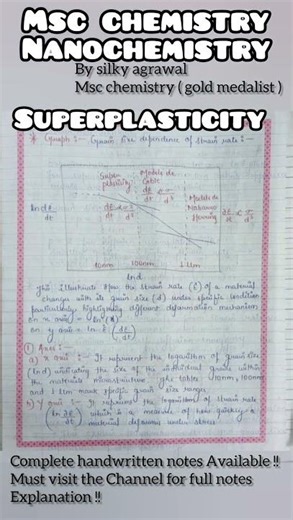 Superplasticity Handwritten Notes #nanochemistry #chemistry #msc #shorts #merikahaani