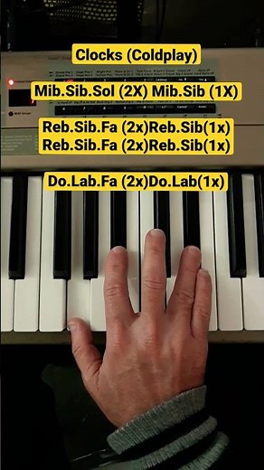 Como tocar Clocks (Coldplay) no teclado 💥 Tutorial completo passo a passo. 🎹 #Shorts
