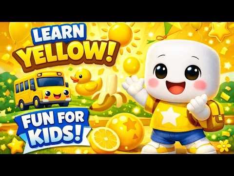 Learn Yellow Color for Toddlers 💛 | Banana Duck Bus | Yellow Color Song | MiniMello Kids