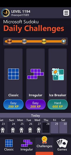 Microsoft Sudoku Daily Challenge November 28, 2024. #fyp #microsoft #daily #challenge #sudoku