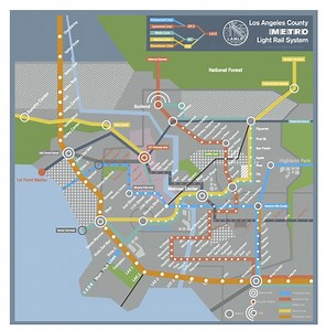 A Futuristic Map of the Los Angeles Subway System as Featured in the Spike Jonze Film 'Her'
