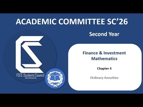 Chapter 4 – Second Year Ordinary Annuities