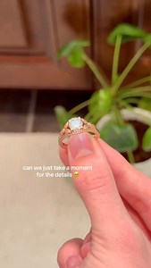 absolutely in love  a beautiful nature inspired engagement ring we finished in 14k rose gold with diamonds in the floral designs & milgrain beaded designs along the edges!! | Anjays Designs | Facebook