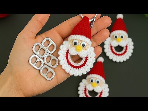 🎅Make a Cute Crochet Santa Claus Mini Pouch Keychain | Free Crochet Tutorial