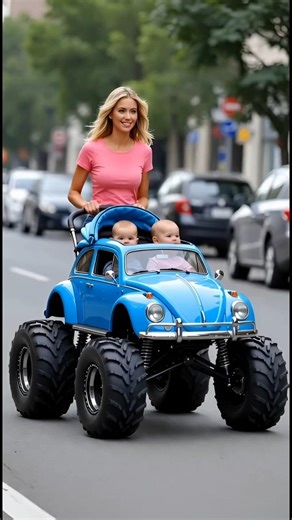 Most Unique Baby Stroller Ever! Mini Car With Monster Wheels