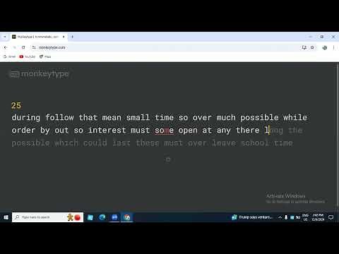 Monkey Typing Test ၁မိနစ်စာ Typing လေ့ကျင့်နည်း