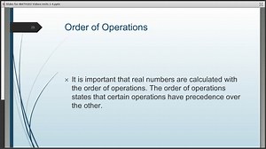 MATH102 Order of Operations Overview