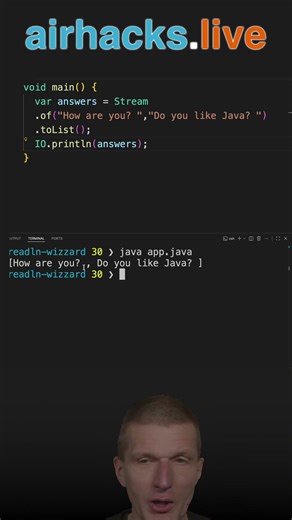 Questions to Answers with IO.readln #java #shorts #coding #airhacks