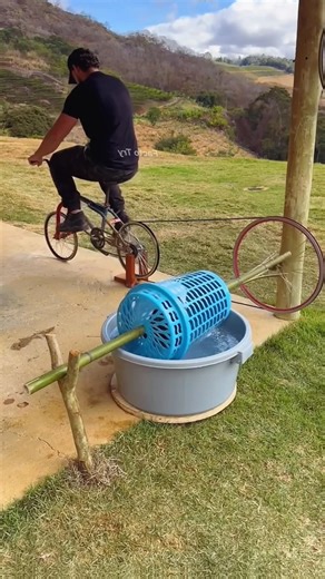 Washing machine made from bicycle 😲 #shorts #facts #viralvideo