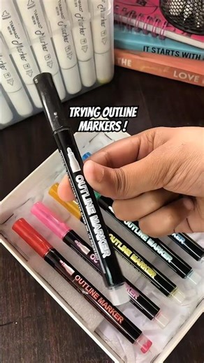 Outline markers || Which markers should I try next?🤔#stationery #markers #viralvideo #shorts