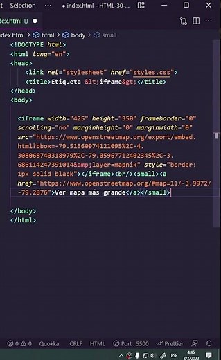 USA la etiqueta IFRAME correctamente 🤫 [HTML desde cero] #Shorts - 30