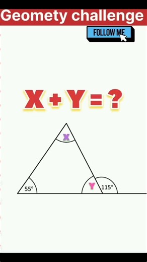 أوجد مجموع الزوايا Find X +Y #الرياضيات_مع_أيمن_عبدالله #maths