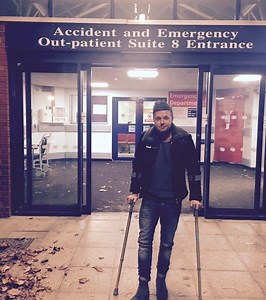 911 star Lee Brennan is rushed to hospital after SHREDDING his muscle during panto