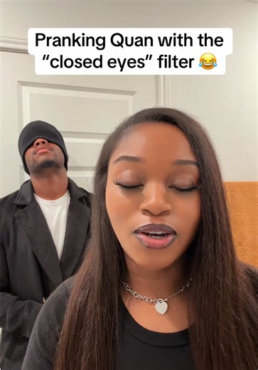 I had to try this filter on Quayyy 😭 #kyraandquan #funny #challenge | closed eyes filter