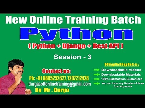 Python Tutorials || Python Features || Session - 3 || by Durga Sir