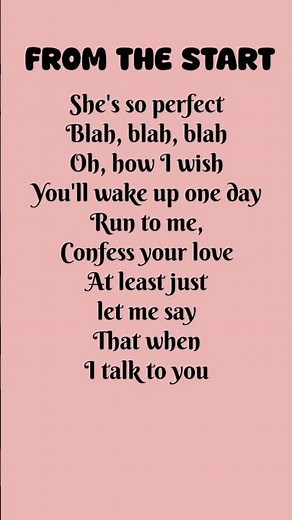 She So Perfect bla bla bla song(lyrics) From The Start|
