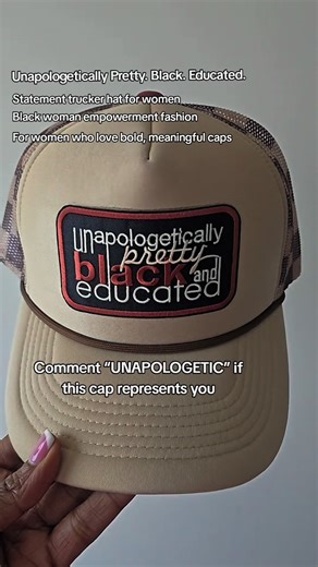 Unapologetically pretty, Black, and educated — and I wear it proudly. This women’s trucker hat is more than an accessory, it’s a statement cap for women who walk confidently in who they are. Perfect for everyday wear, casual outfits, errands, brunch days, and content creation. Adjustable fit, breathable mesh back, and bold embroidered patch design. 🛒 Tap the orange shopping cart to grab yours 💬 Comment “UNAPOLOGETIC” if this is you Be sure to like, share, comment and follow for more! 📚📚📚📚�