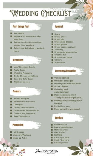 Wedding reception preparation checklist | Honestweddingadvice.com