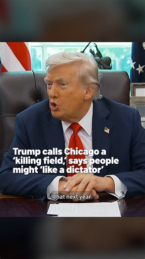 While speaking before signing several executive orders on Monday, President Donald Trump talked about crime in Chicago, calling the city a "killing field." The president also suggested that "a lot of people" might "like a dictator."⁠ Tap the 🔗 for more #donaldtrump #trump #chicago #crime #politics | NBC Chicago