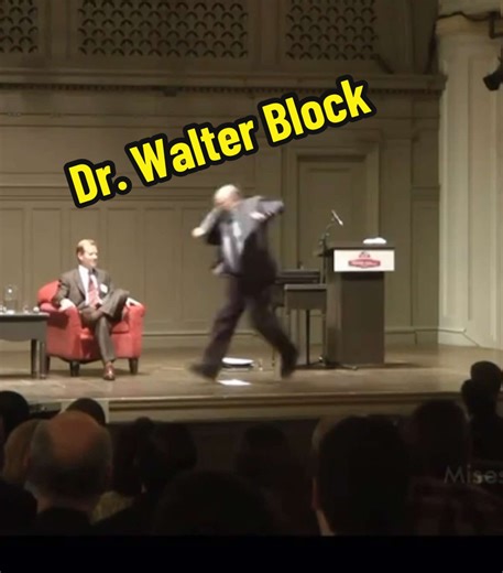 Prof. Walter Block performing his jump move over a piece of A4 paper. #libertarianism #anarchocapitalism #libertarian #walterblock #rothbard #austrianeconomics