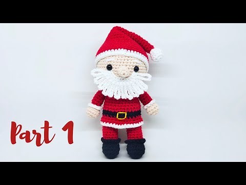 SANTA CLAUS 🎅| PART 1 | HEAD, NOSE, BEARD, HAT | HOW TO CROCHET | AMIGURUMI TUTORIAL