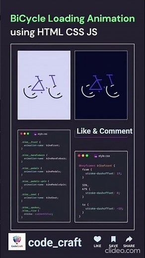 Bicycle Loading Animation 🚴‍♂️ | HTML CSS JavaScript #shorts