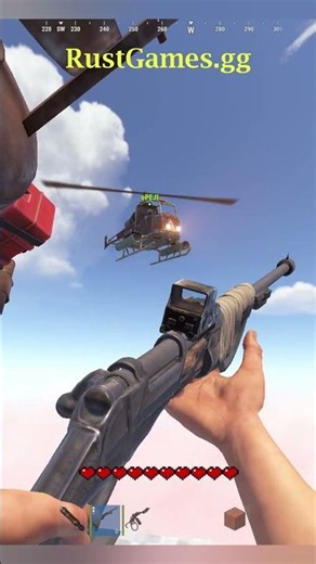 flamethrower vs helicopter #rust #gaming #minecraft