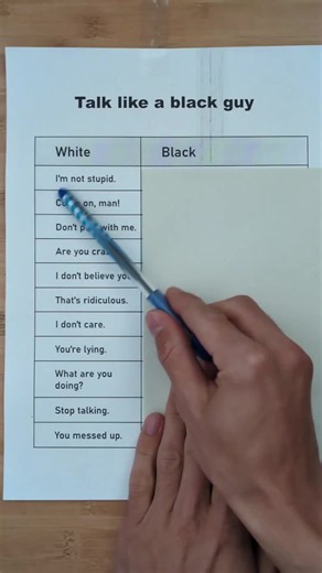 60SecondTable (@60sectable)’s video of black people slang vs hispanic slang