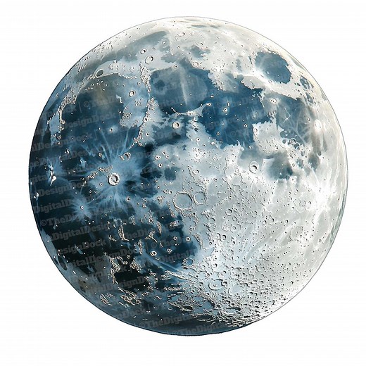 12 Moon Clipart, Watercolor Full Moon Close-up, Printable Watercolor Clipart, Paper Crafts, Wall Art, Digital Download, Junk Journals - Etsy