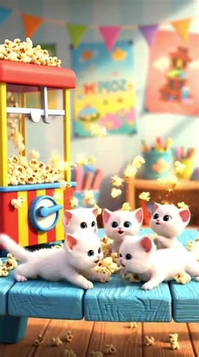 Popcorn Becomes Kittens ✨ Fun Kids Animation#animals #funny #shorts
