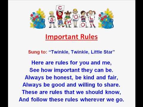 Important Rules - Kids Back to School Rhymes and Songs - Kids Read and Sing Along