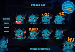 Dracthyr Dragon Twitch Emotes: Chibi PNG Pack (1 Static   1 Animated) - Etsy