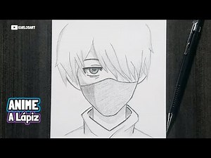 Como Dibujar Un Chico anime usando una mascara | Paso a Paso Fácil a Lápiz | how to draw anime
