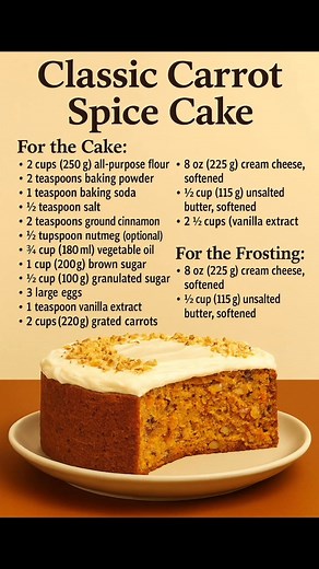 21K views · 139 reactions | Classic Carrot Spice Cake For the Cake: •...