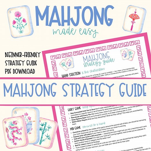 Mahjong Cheat Sheet | Mahjong Strategy Guide | Beginner-friendly | Printable PDF Download - Etsy
