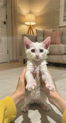 The Kitten finally learns to swim !🏊‍♂️ 💕 Watch its first splash