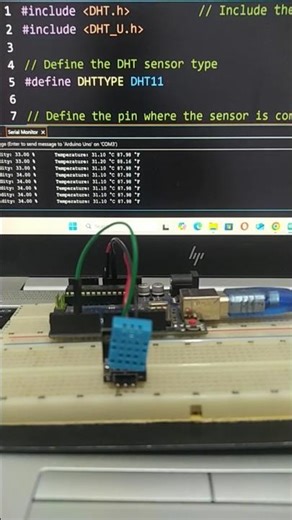 Arduino KY-015 Sensor in Action! 🌡️ Measure Temperature & Humidity in Seconds #Shorts