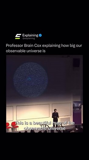 Explaining on Instagram: "When Professor Brian Cox talks about the observable universe, he doesn’t begin with galaxies or telescopes, he begins with light itself. The farthest edge we can possibly see is defined by how long light has had to travel since the Big Bang, about 13.8 billion years. But because the universe has been expanding the entire time, that “cosmic horizon” isn’t 13.8 billion light-years away… it’s roughly 46 billion light-years in every direction. Cox often describes this not a