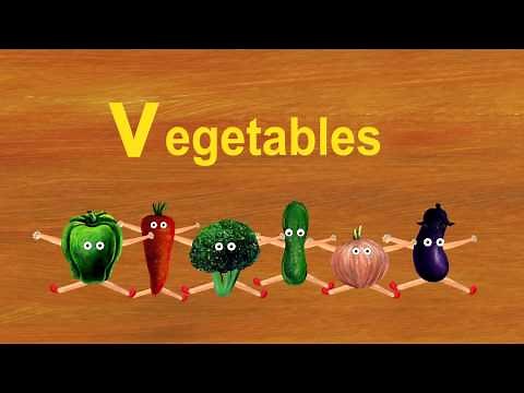 Learn the ABCs in Lower-Case: "v" is for vegetables and violin