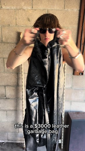 Balenciaga 360° Show Black Leather Trash Bag - Luxury Fashion Statement