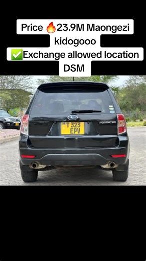 CAR ON SALE✅ 🔥SUBARU FORESTER REG :EPV Code=EJ20 Engine Size =1990 Year =🔥2010 Colour=BLACK EJ20=Engine Full Ac Full Doc Clean condition location dsm Price 🔥23.9M Maongezi kidogooo ✅Exchange allowed