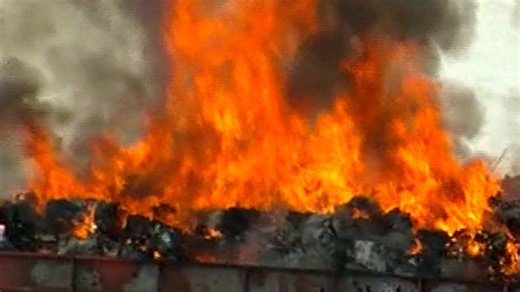 Barge catches fire on Alabama river